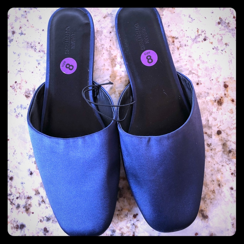 Blue Satin Slippers